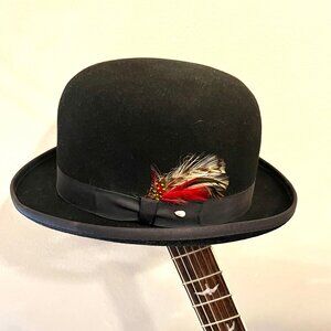 Vintage Bowler / Debt Hat, Morfelt Brand, 100% Wool, Large